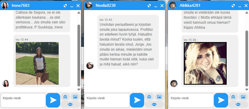 Rekisteröitymisen jälkeen alkaa väärien viestien tulva.