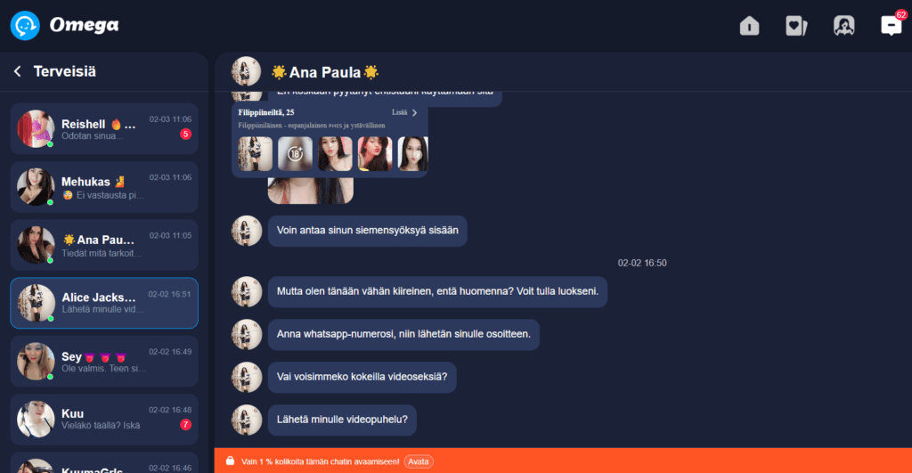 Omega.app: Rakkauden satama vai lompakkosi viimeinen voitelu? Automaattisten viestien hyökkäys omega app