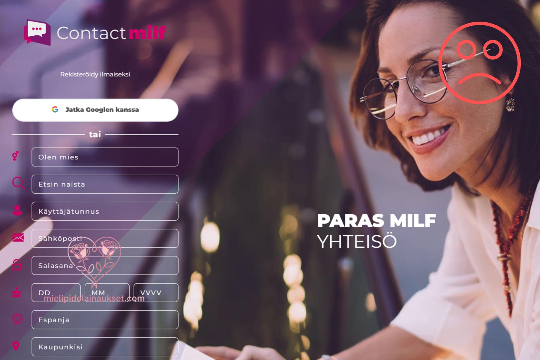 Contactmilf.com kokemuksia: Törkeä rahastus ja hämärä kumppanuuslinkkitemppu contact milfs huijaus